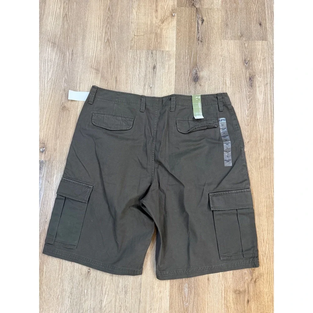 Gap Rugged Short Cargo Mens 40 Olive Green Cotton Twill Hiking Outdoor Utility